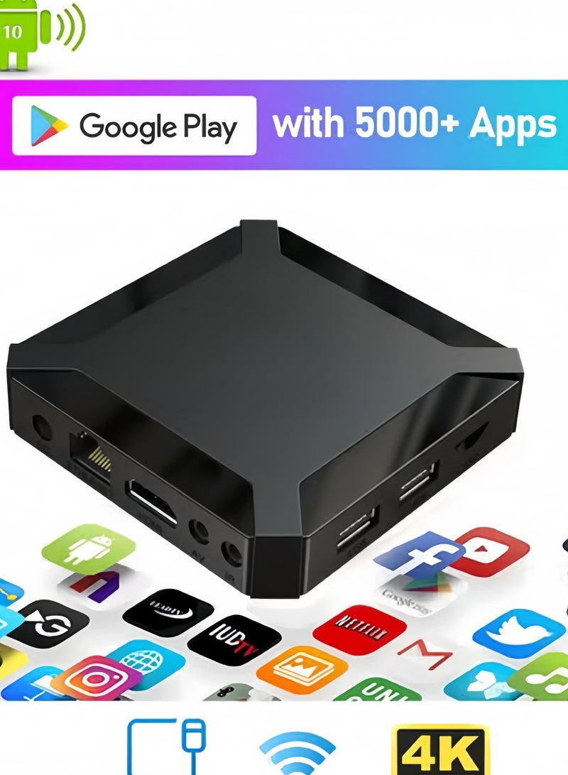 Android12.1 4K UHD TV Box مع تطبيقات جوجل بلاي يوتيوب كروم ووضع الماوس عن بعد استمتع بفيلم تلفزيون راديو ألعاب الموسيقى تصفح أخبار الويب - Image 1